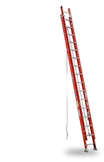 Vestil EXL-32 Fiberglass Extension Ladders with Aluminum Rings