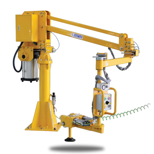 Vestil Steel Air Balance Jib Lifter Floor Mounted Maximum Arm Length 78-1/4 In. 250 Lb. Capacity Yellow