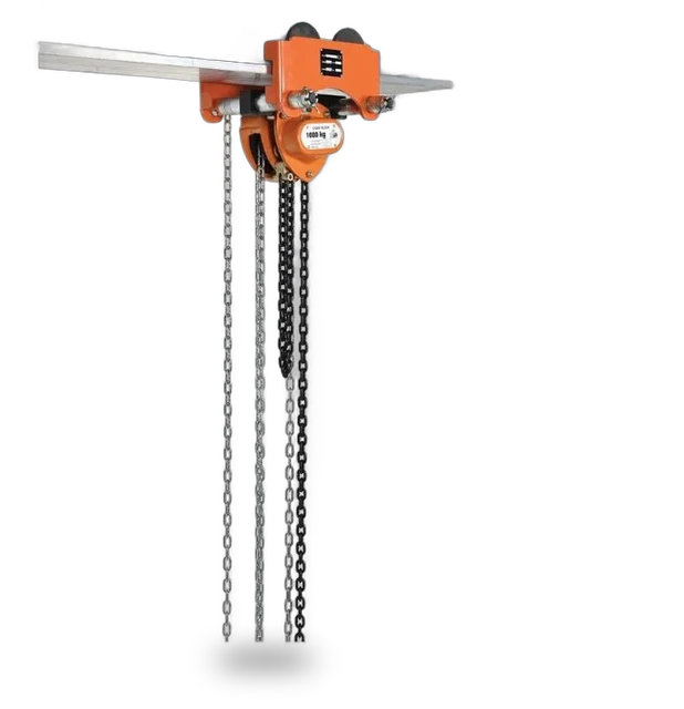 Vestil LOW-2G Steel Low Headroom Chain Hoist Gear Trolley
