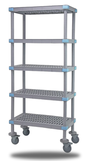 Quantum QPM247286VS-5 Mobile Millenia Shelving Unit, 72"W x 24"D x 86"H, 800 lb capacity, Gray