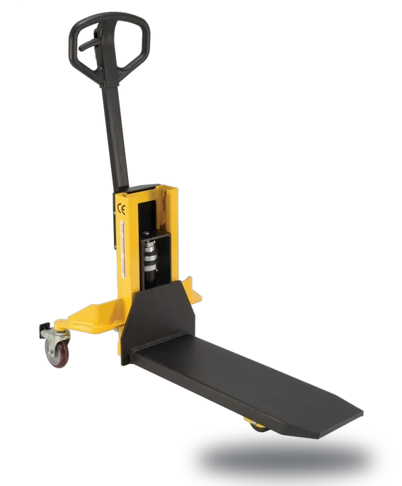 Vestil Steel Single Fork Skid Positioner Lifter 800 Lb. Capacity Yellow / Black