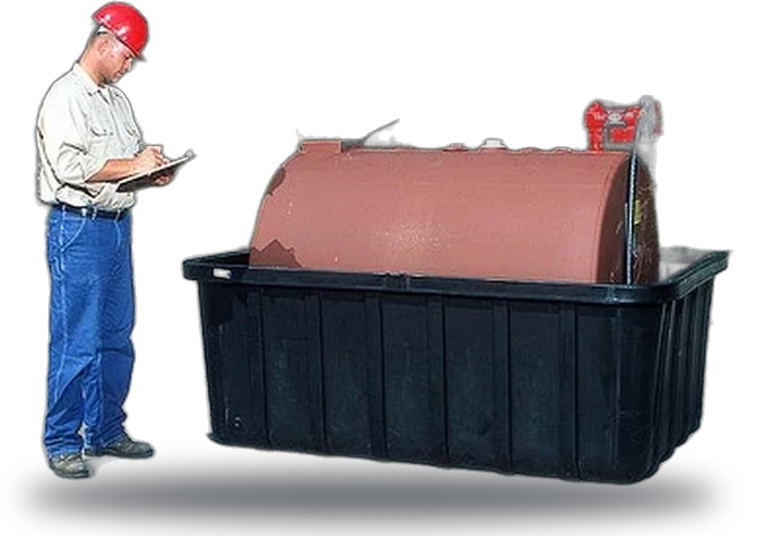 Vestil OTC-550 Polyethylene Fuel Tank Containment with Drain 60 In