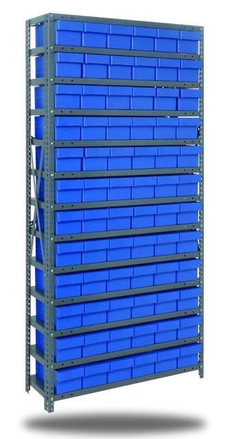 Quantum 2475-603BL Shelving Unit, 24"D x 36"L x 75"H, 400 lb capacity, Galvanized