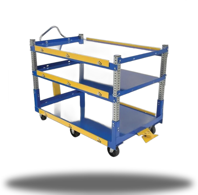 Vestil AEC-3660-3-GFN Steel Ergo Cart with Glass Filled Nylon Casters