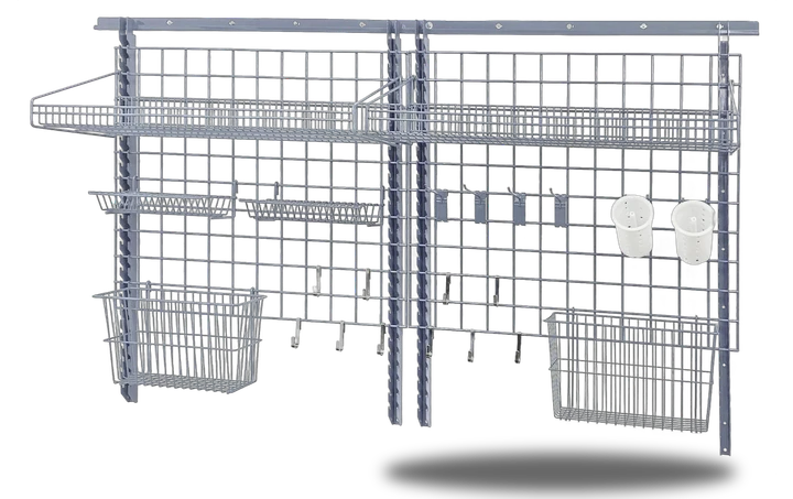 Quantum SGK-723036-1GY Store Grid Medium-Duty Kit, 18"W x 36"D, 400 lb capacity, Gray