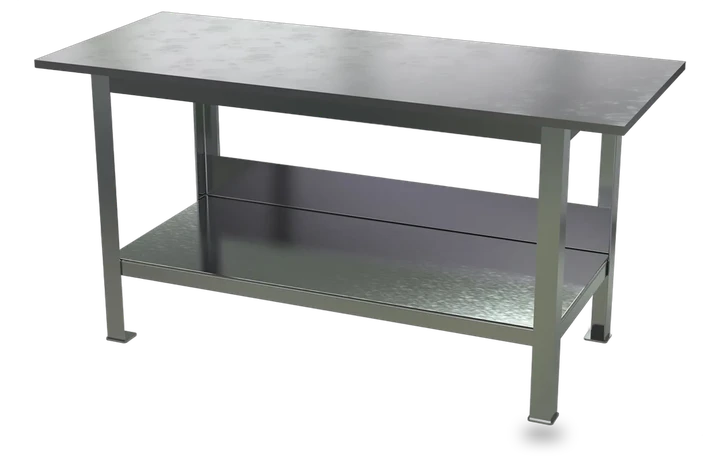 Vestil Steel Fixture Welding Table with 1 In. Thick Top 30 In. x 72 In. x 36-1/2 In. 8000 Lb. Capacity Bare