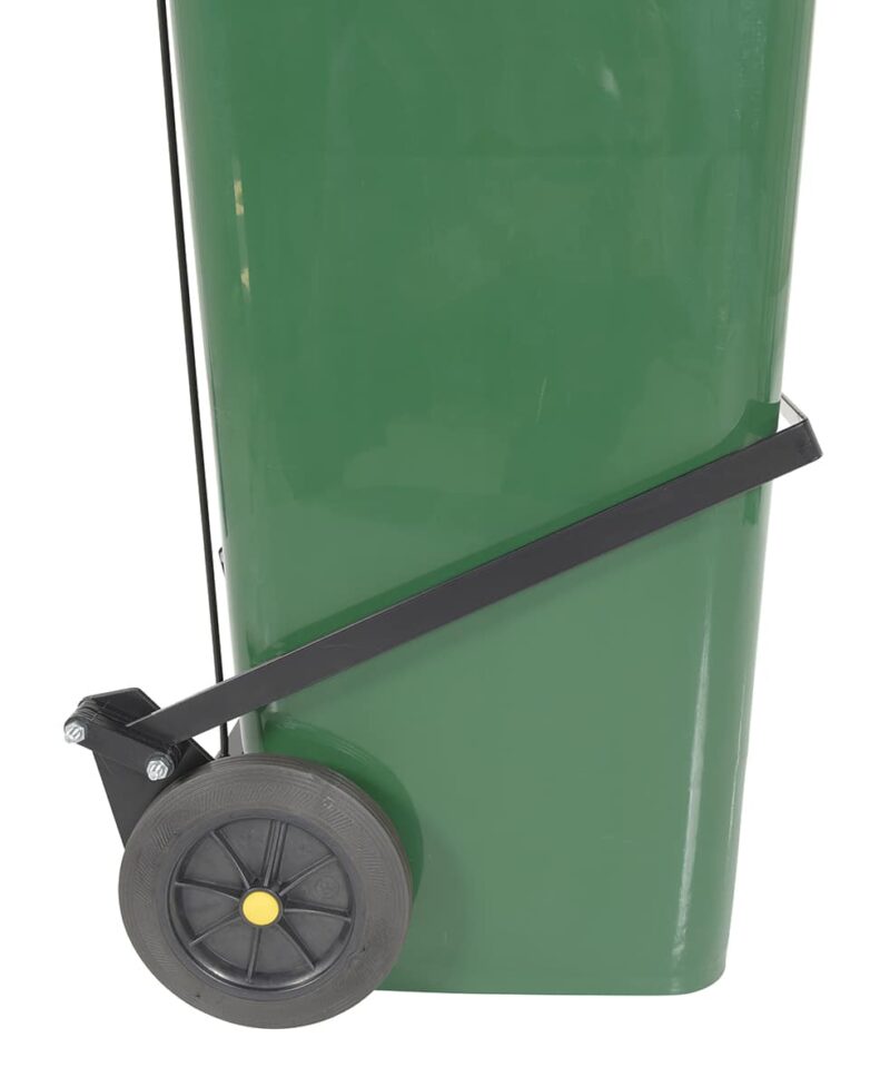- Th-32-Grn-Fl Green Poly Trash Can 32 Gal W/ Lid Lift - Material Handling