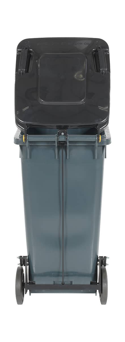 - Th-32-Gy-Fl Gray Poly Trash Can 32 Gal W/ Lid Lift - Material Handling