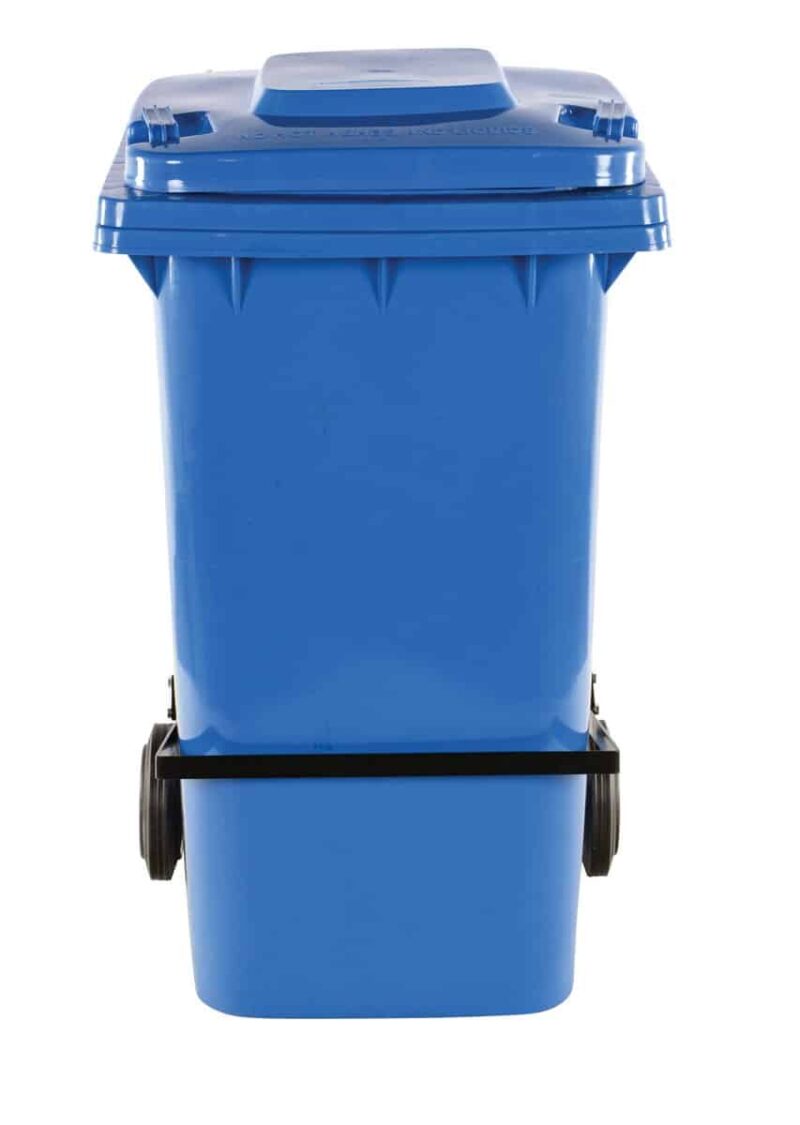 - Th-64-Blu-Fl Blue Poly Trash Can 64 Gal W/ Lid Lift - Material Handling