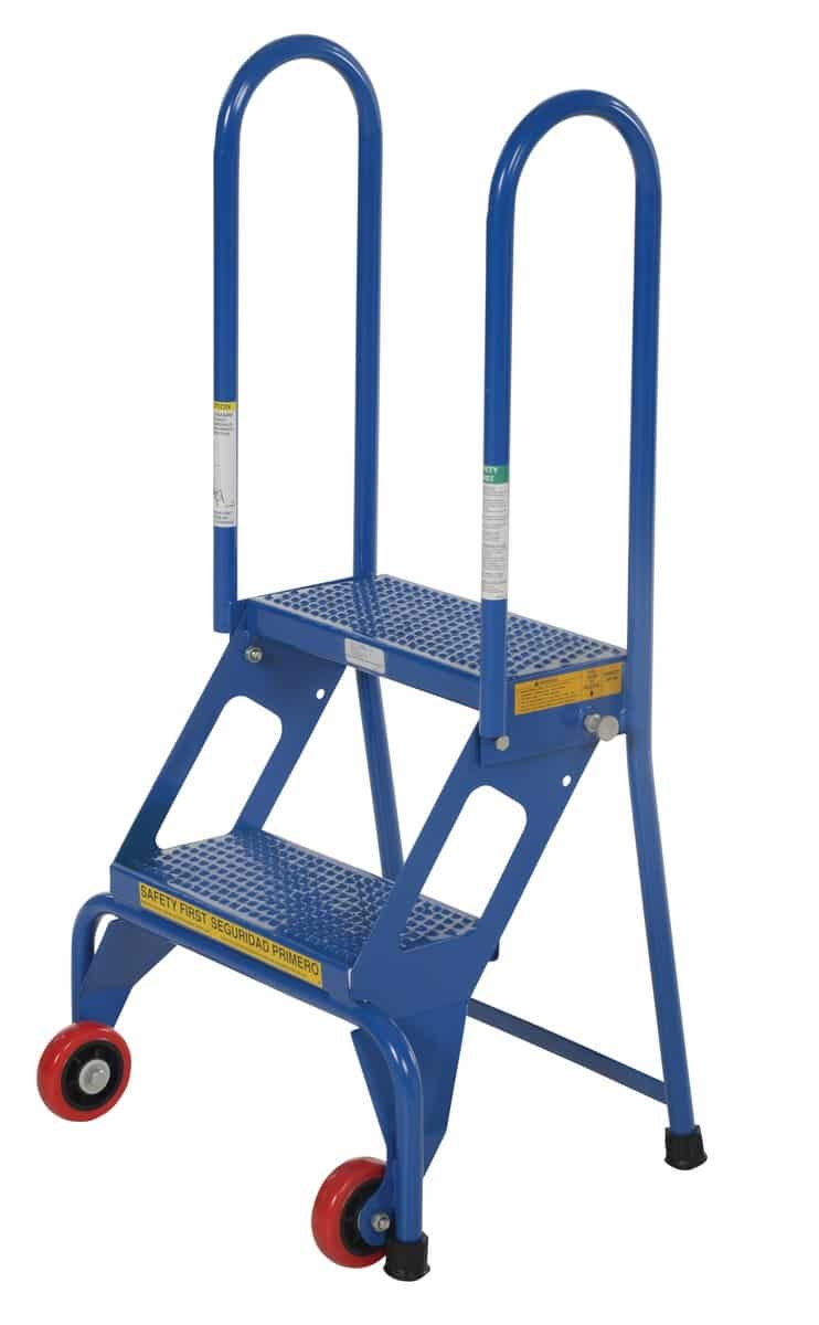 Flad-2 Folding 2 Step Ladder With Wheels - Flad-2 Folding 2 Step Ladder With Wheels - Material Handling