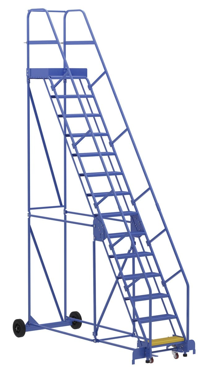 - Lad-14-21-P Warehouse Ladder 58 Deg Perf 14 Stp 21In - Material Handling
