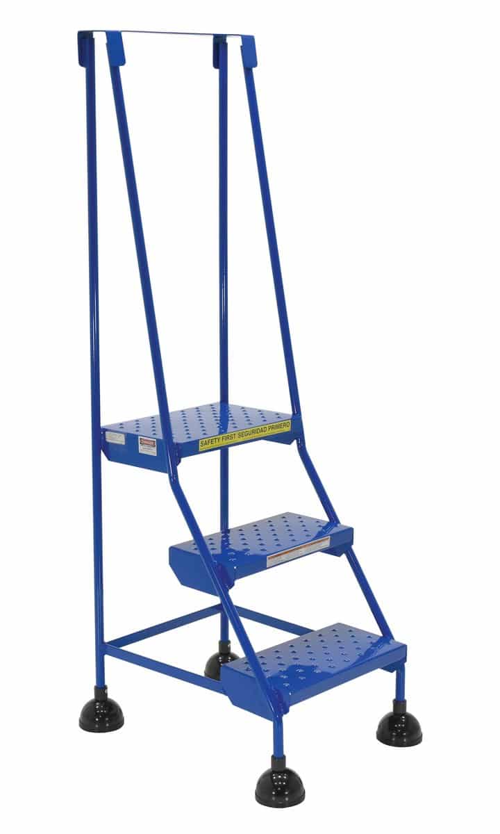 - Lad-3-B-P Spring Loaded Roll Ladder Perf 3 Stp Blu - Material Handling