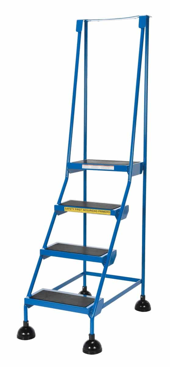 - Lad-4-B Spring Loaded Roll Ladder 4 Step Blue - Material Handling