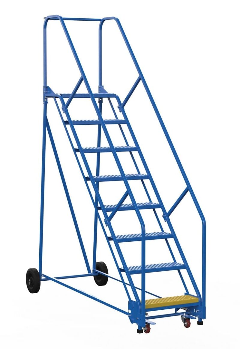 - Lad-8-14-P-Ez Warehouse Ladder 50 Deg Perf 8 Stp 14 In - Material Handling