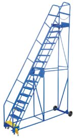 Vestil LAD-16-21-G Steel Rolling Warehouse Ladder