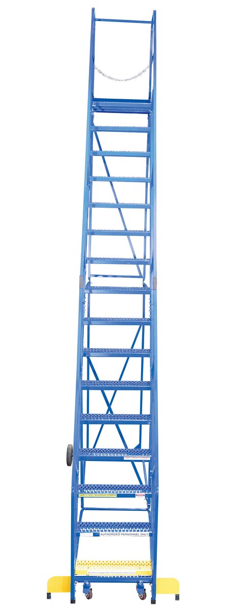 Vestil Lad-16-21-G Steel Rolling Warehouse Ladder