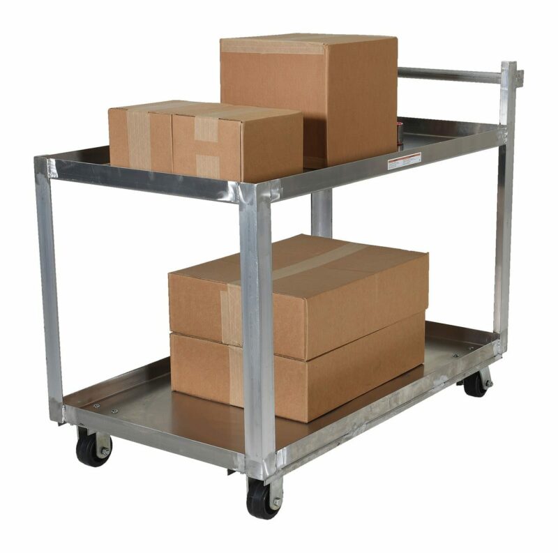Vestil Sca2-2848 Aluminum Service Cart 2 Shelves - Vestil Sca2-2848 Aluminum Service Cart 2 Shelves - Material Handling