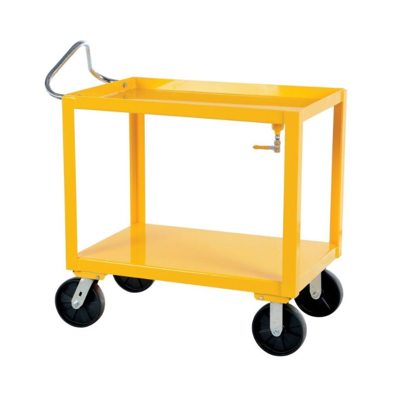 Vestil Dh-Ph4-2460 Heavy Duty Ergo Handle Cart With Gfn Casters And Drain