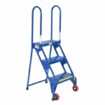 Vestil FLAD-3 Stainless Steel Folding Ladder with Wheels