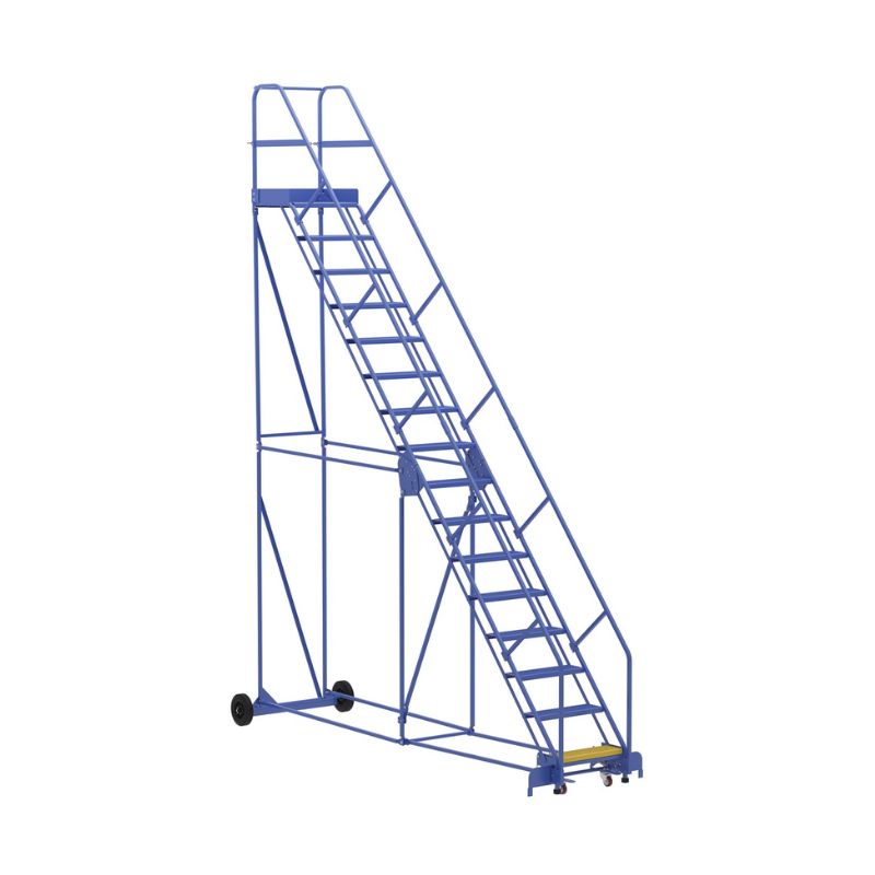 Vestil LAD-16-21-P-EZ Steel Rolling Warehouse Ladder