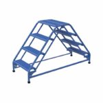 Vestil LAD-DD-26-4-P Steel Double Sided Ladder 4 Perforated