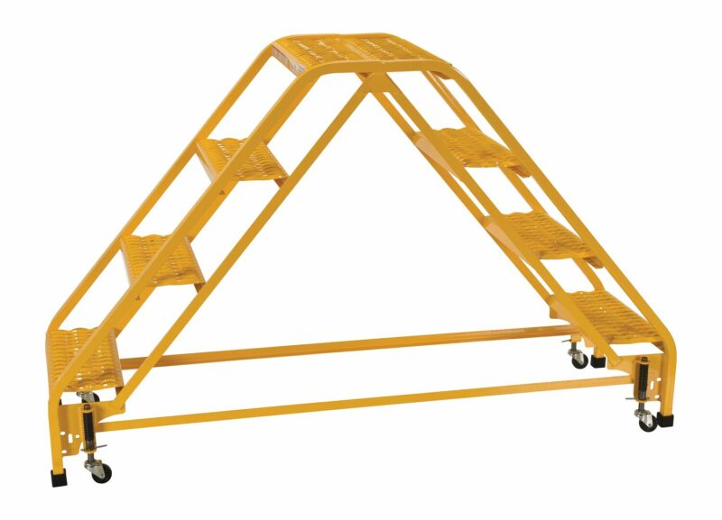 Vestil Lad-Dd-P-18-4-G Steel Double Sided Step Ladder 4 Grip Strut