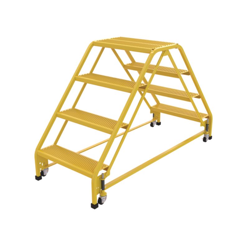 Vestil LAD-DD-P-26-4-P Steel Double Sided Step Ladder 4 Perforated