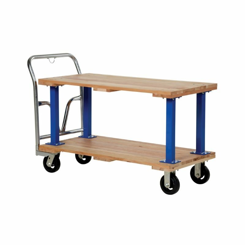 Vestil VHPT/D-2448 Hardwood Double Deck Platform Cart