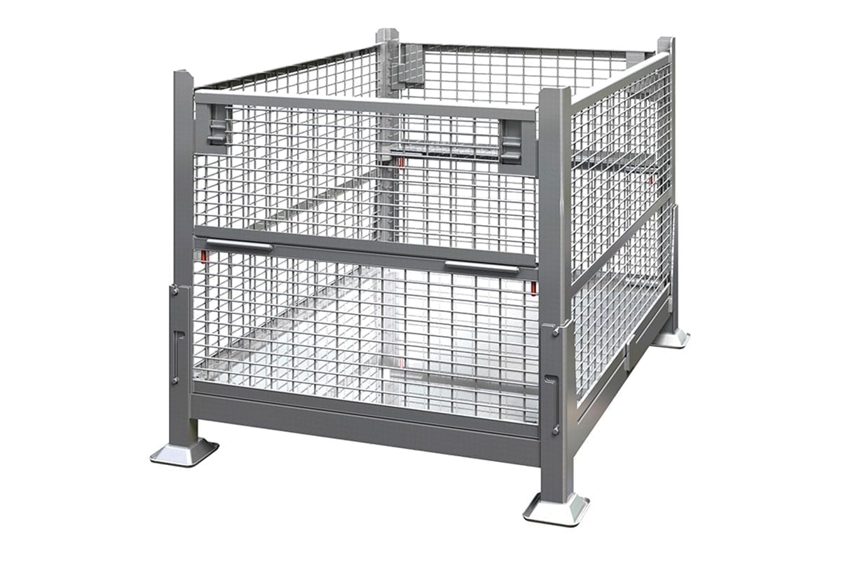 Dual Drop Gate Wire Container