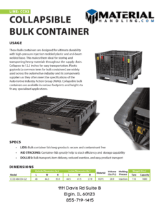 Monoflo Cc02-484534-G2 Collapsible Bulk Container - Monoflo Cc02-484534-G2 Collapsible Bulk Container - Material Handling