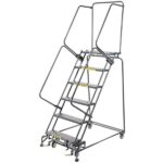 Ballymore 052414 M-2000 Series 5-Step Gray Steel Rolling Safety Ladder