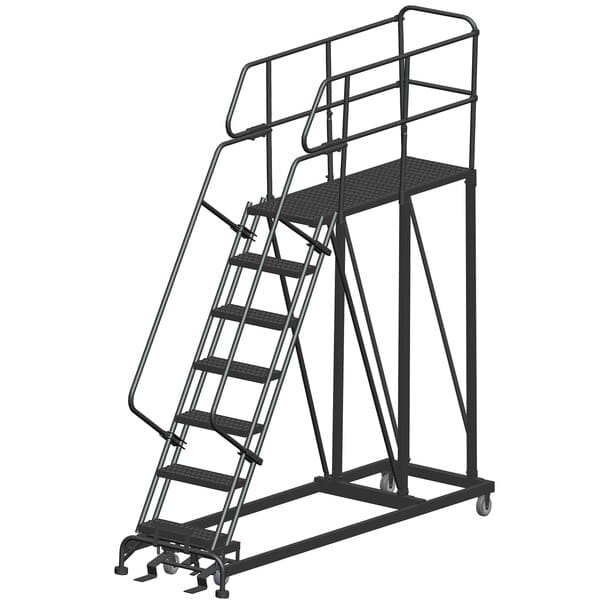 Ballymore SEP7-2460 7-Step Heavy-Duty Steel Mobile Work Platform with Handrails