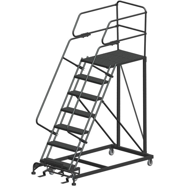 Ballymore Sep7-3636 7-Step Heavy-Duty Steel Mobile Work Platform With Handrails - Ballymore Sep7-3636 7-Step Heavy-Duty Steel Mobile Work Platform With Handrails - Material Handling