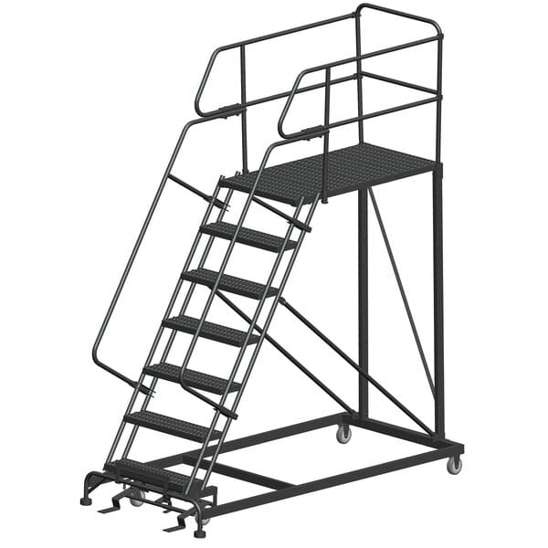 Ballymore Sep7-3648 7-Step Heavy-Duty Steel Mobile Work Platform With Handrails
