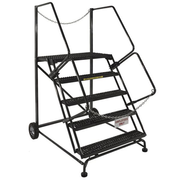 Ballymore Ta-5-36 5-Step Gray Steel 59-Degree Slope Rolling Truck / Dock Access Ladder - Ballymore Ta-5-36 5-Step Gray Steel 59-Degree Slope Rolling Truck / Dock Access Ladder - Material Handling
