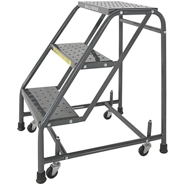 Ballymore 326 3-Step Rolling Ladder With Spring Loaded Casters - Ballymore 326 3-Step Rolling Ladder With Spring Loaded Casters - Material Handling