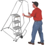 Ballymore A6SH30-TR Tilt and Roll 6-Step Aluminum Rolling Safety Ladder