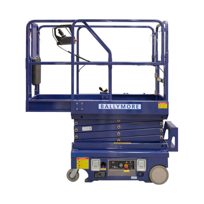 Ballymore DMSL-10 Battery-Powered Drivable Compact Scissor Lift with Roll-Out Cantilevered Platform
