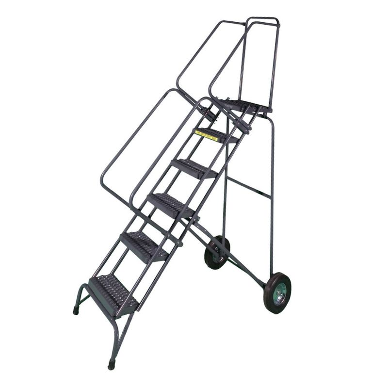 Ballymore Fawl-12 Fold And Store 12-Step Gray Steel Folding Rolling Safety Ladder
