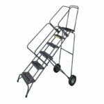 Ballymore FAWL-5 Fold and Store 5-Step Gray Steel Folding Rolling Safety Ladder