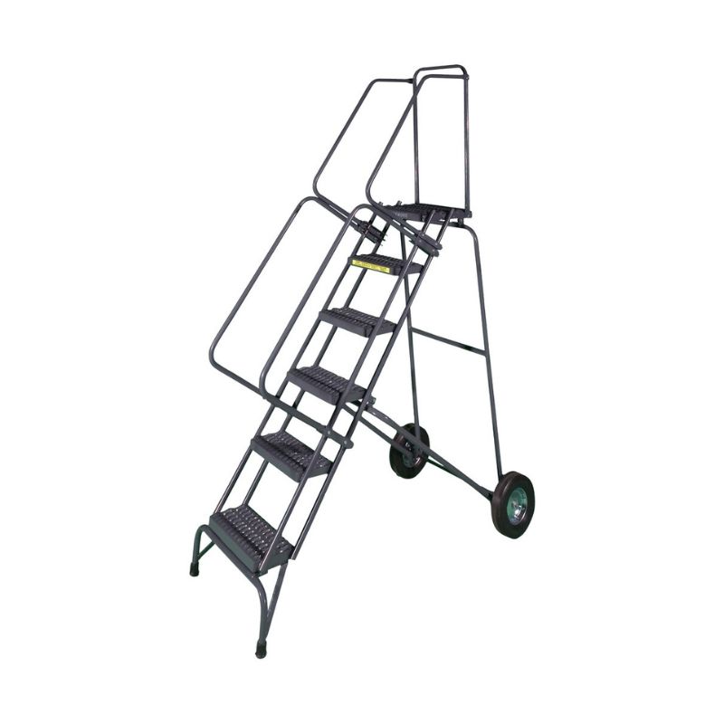 Ballymore FAWL-9 Fold and Store 9-Step Gray Steel Folding Rolling Safety Ladder