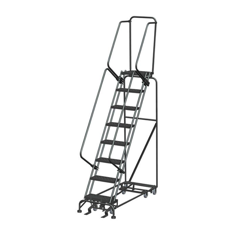 Ballymore PIP-10 10-Step Gray Steel All-Direction Rolling Safety Ladder
