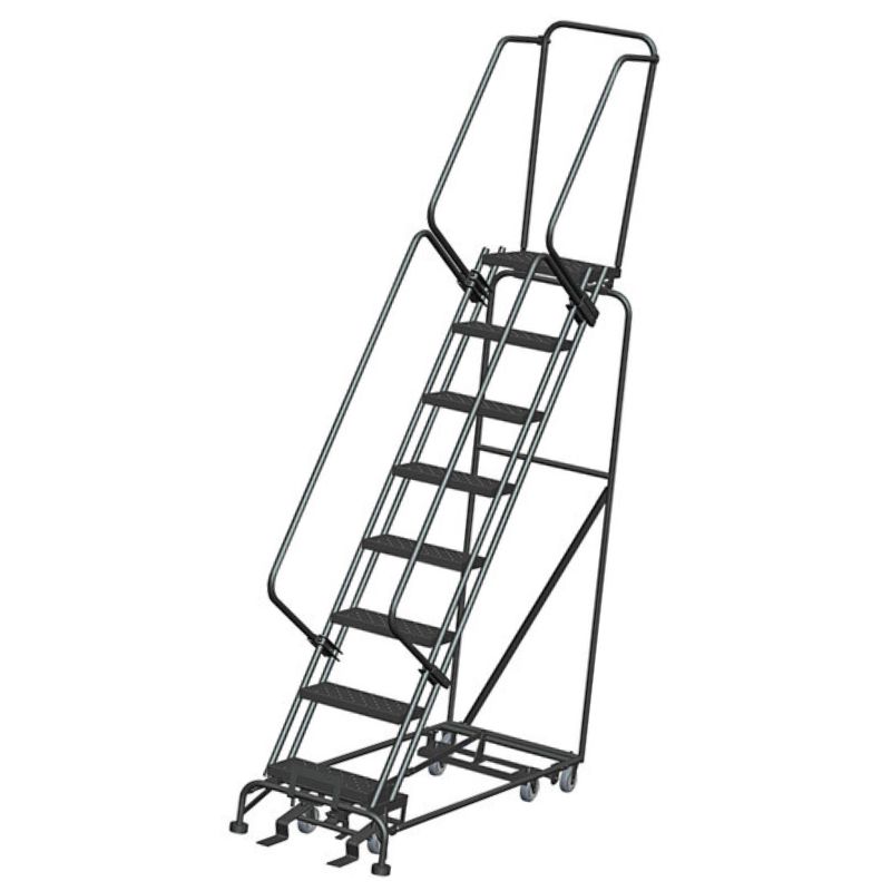 Ballymore Pip-7 7-Step Gray Steel All-Direction Rolling Safety Ladder