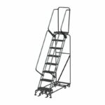 Ballymore PIP-7 7-Step Gray Steel All-Direction Rolling Safety Ladder