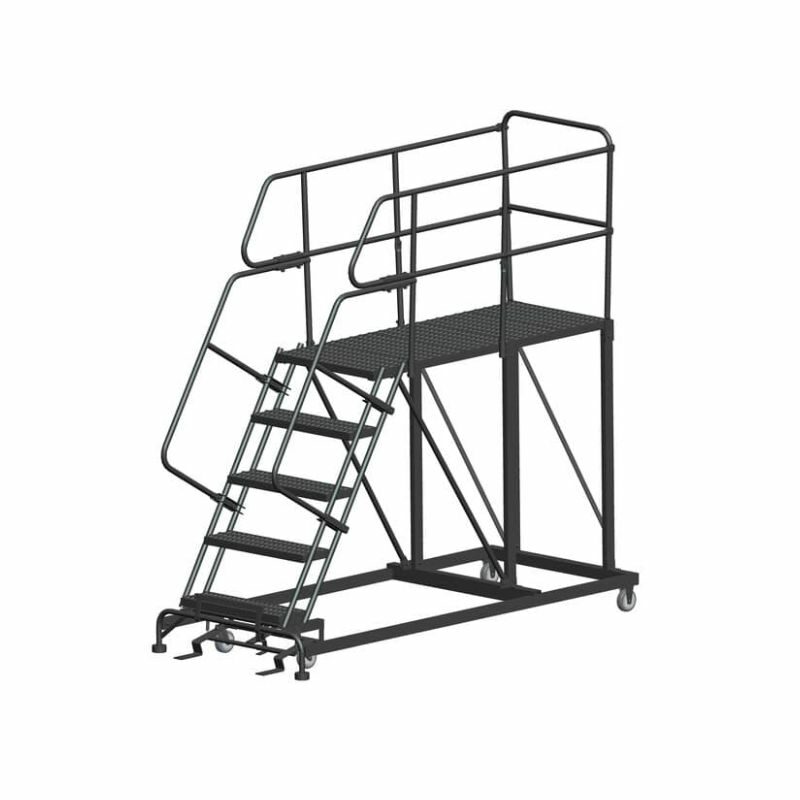 Ballymore SEP5-3660 5-Step Heavy-Duty Steel Mobile Work Platform with Handrails