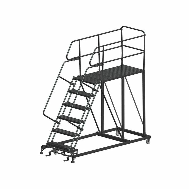 Ballymore SEP6-3660 6-Step Heavy-Duty Steel Mobile Work Platform with Handrails