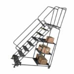 Ballymore SPL-11 11-Step Gray Steel Rolling Safety Ladder-Stock Picking Cart