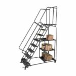 Ballymore SPL-7-14 7-Step Gray Steel Rolling Safety Ladder-Stock Picking Cart