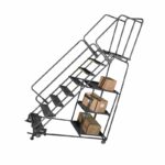 Ballymore SPL-7 7-Step Gray Steel Rolling Safety Ladder-Stock Picking Cart