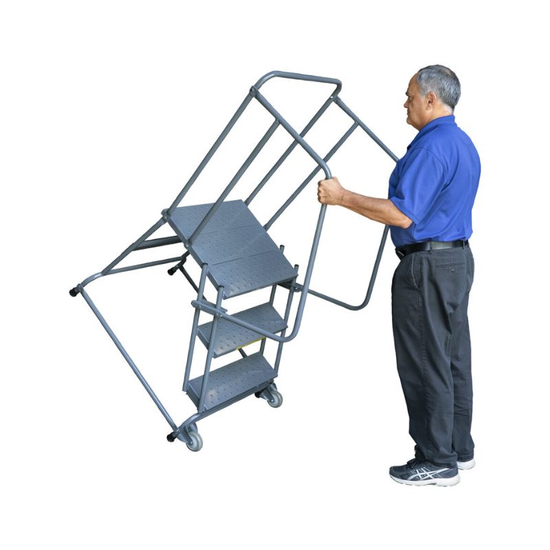 Ballymore TR-5 Tilt and Roll 5-Step Gray Steel Rolling Safety Ladder